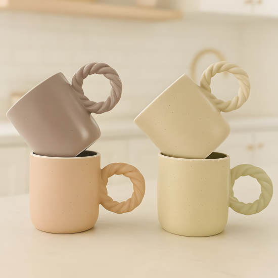 Porcelain Mugs Set Of 4